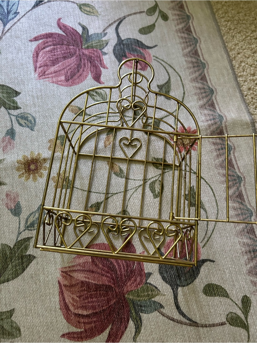 Gold Decorative Metal Birdcage Storage Accent